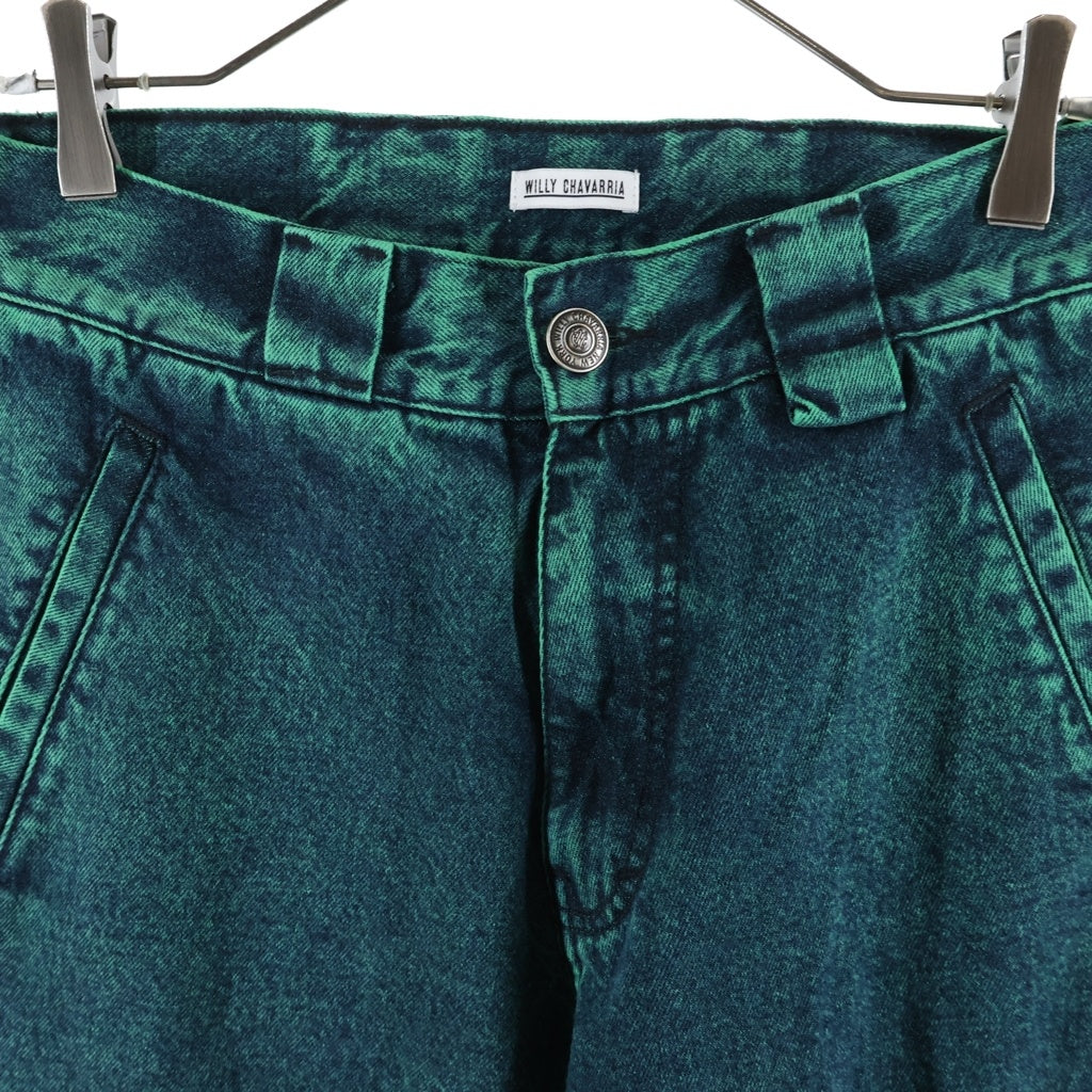 WILLY CHAVARRIA(ウィリーチャバリア) Raver Pant レイバーパンツ ケミカル デニムパンツ グリーン