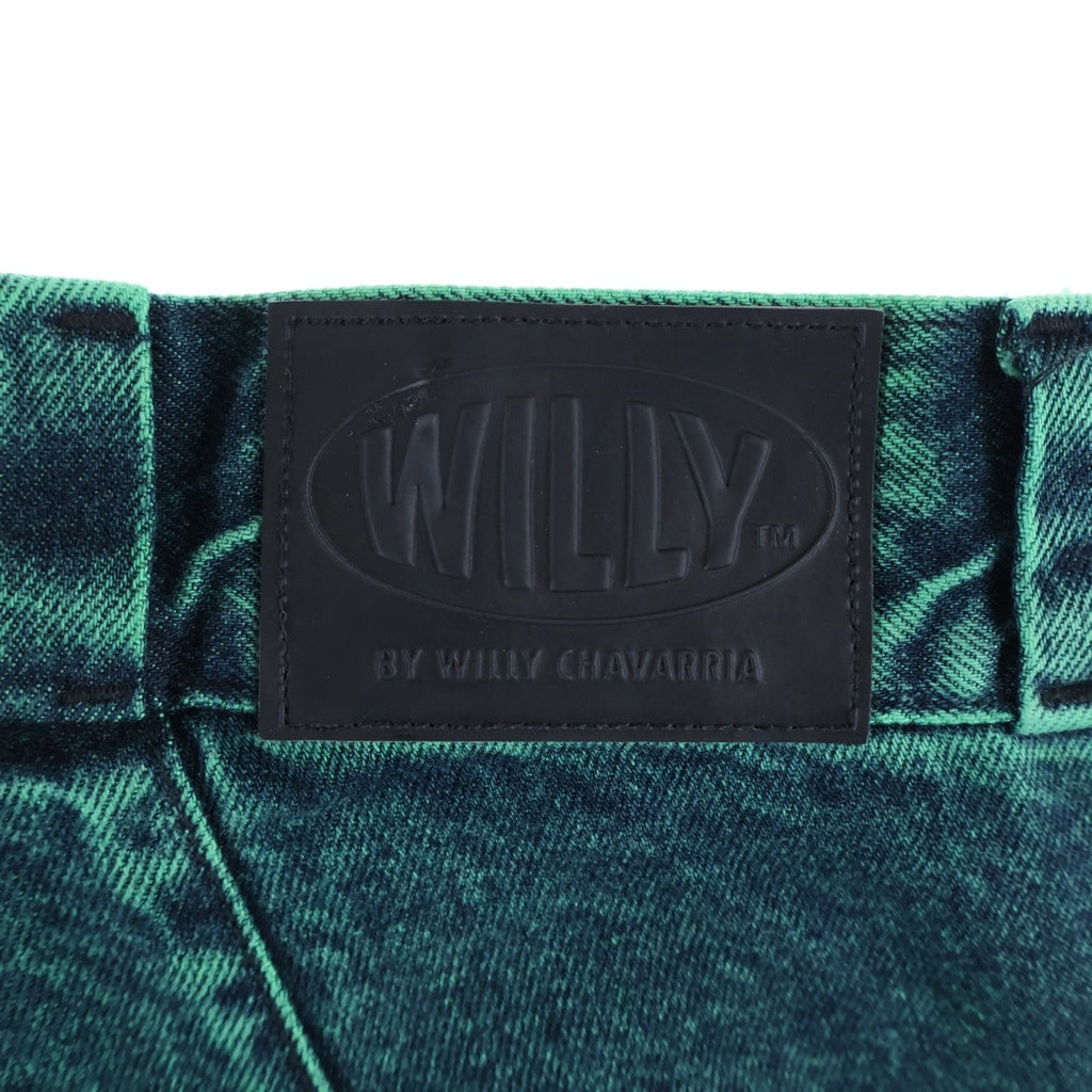 WILLY CHAVARRIA(ウィリーチャバリア) Raver Pant レイバーパンツ ケミカル デニムパンツ グリーン