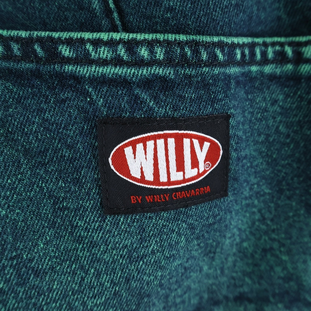 WILLY CHAVARRIA(ウィリーチャバリア) Raver Pant レイバーパンツ ケミカル デニムパンツ グリーン