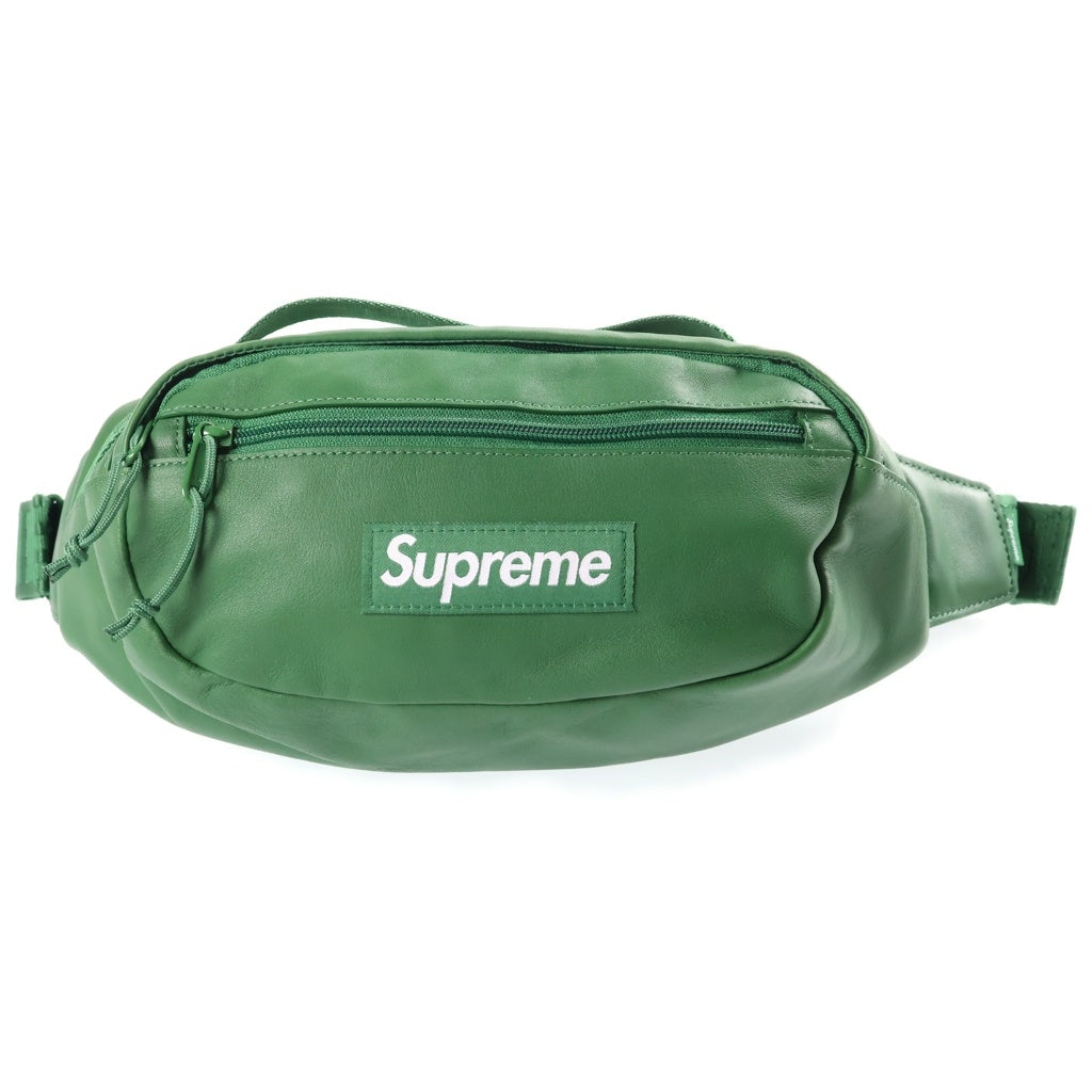 SUPREME(シュプリーム) 24AW Leather Waist Bag BOX LOGO ウエストバック グリーン
