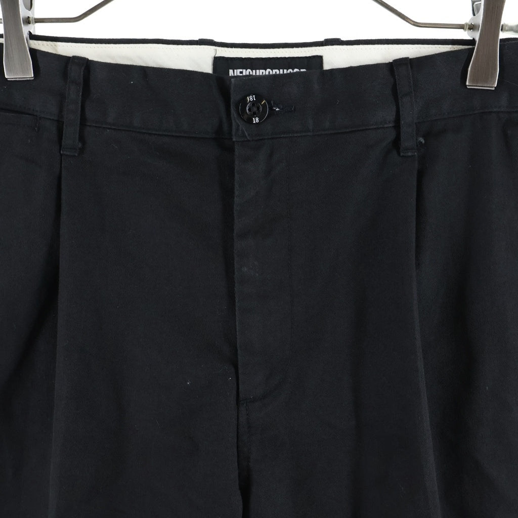 NEIGHBORHOOD(ネイバーフッド) 20AW ANKLE / CE-PT ワンタック 202AQNH-PTM02 チノ スラックス ブラック