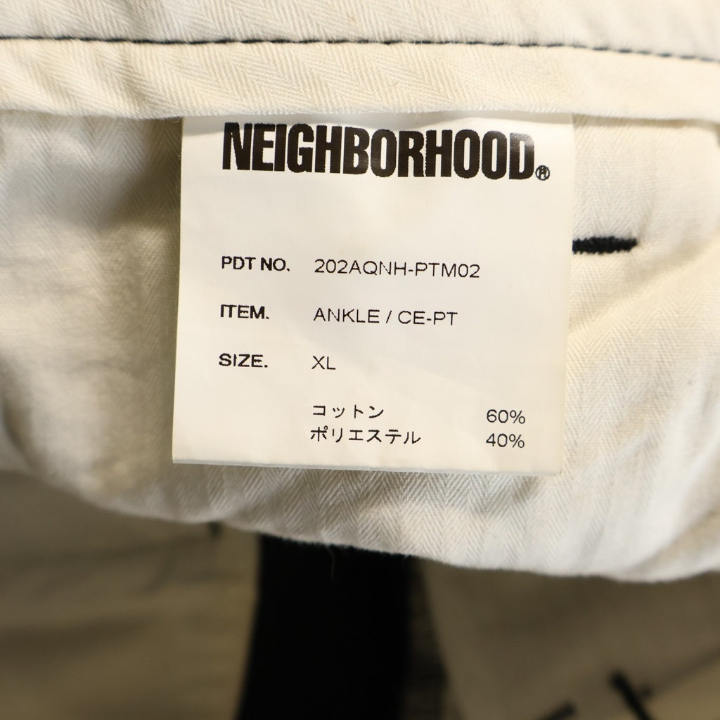 NEIGHBORHOOD(ネイバーフッド) 20AW ANKLE / CE-PT ワンタック 202AQNH-PTM02 チノ スラックス ブラック
