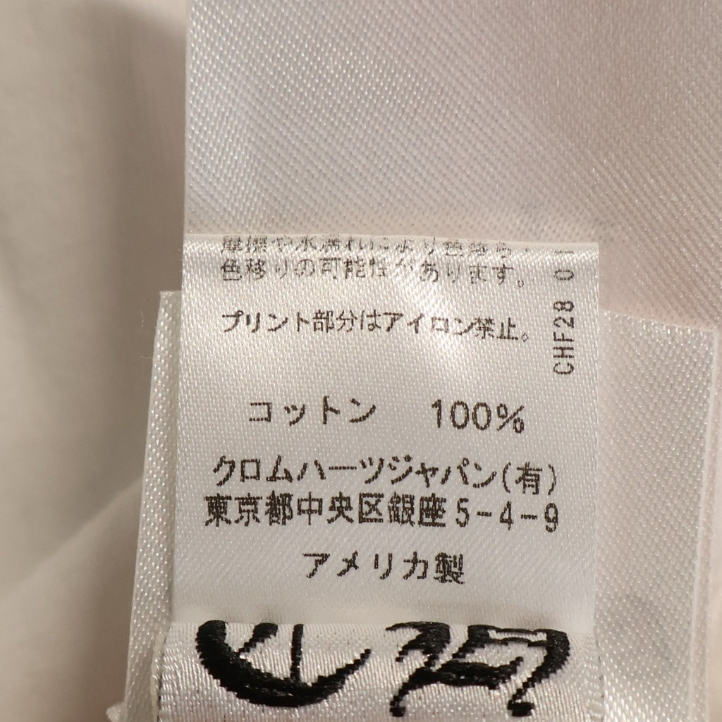 CHROME HEARTS(クロムハーツ) AOYAMA 青山 ロゴプリント クルーネック長袖Tシャツ ホワイト/レッド