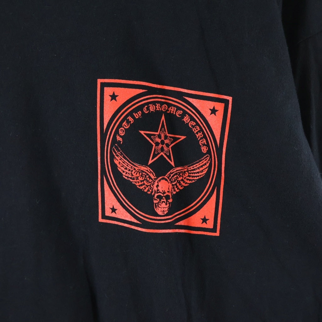 CHROME HEARTS(クロムハーツ) FOTI MAHALIA L/S Tee フォティ マハリア バックプリント クルーネック長袖Tシャツ ブラック/レッド