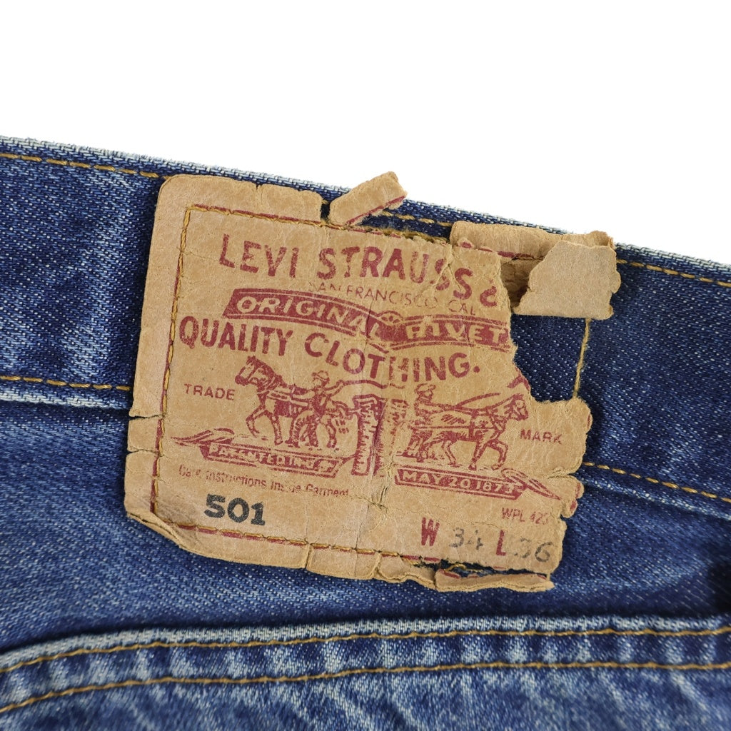 Y.A.R.N(ヤーン) ×Levi's クロスパッチ ストレートデニム 501 インディゴ