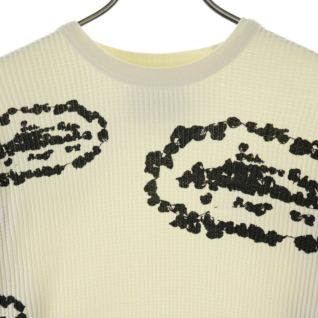 DENIM TEARS(デニムティアーズ) ×Corteiz Waffle Thermal ワッフル サーマル クルーネック長袖Tシャツ アイボリー