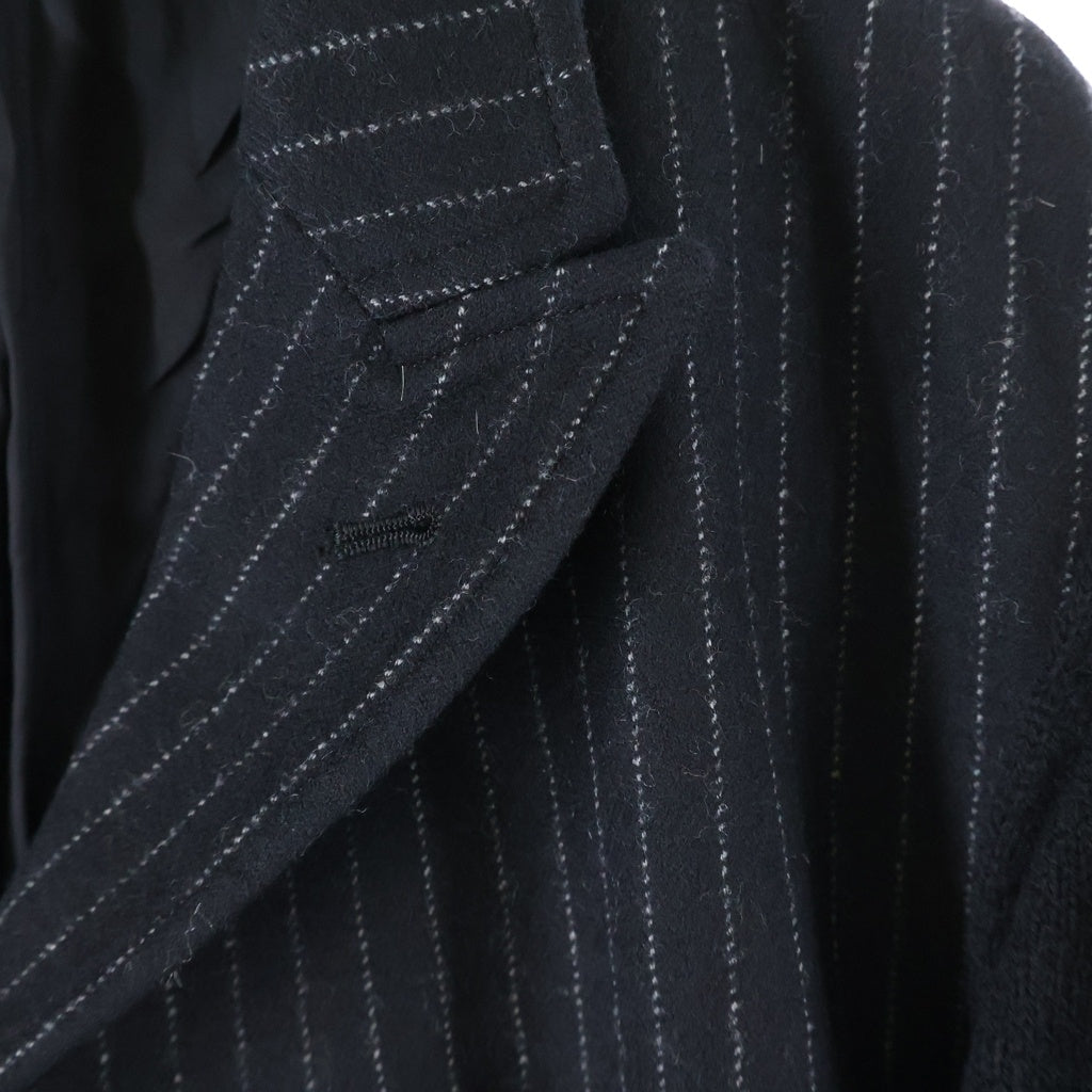 BLACK COMME des GARCONS(ブラックコムデギャルソン) 14AW 袖切替 ウール ストライプ 1N-J016 テーラードジャケット ブラック