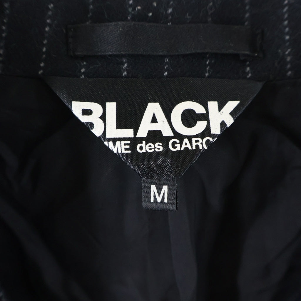 BLACK COMME des GARCONS(ブラックコムデギャルソン) 14AW 袖切替 ウール ストライプ 1N-J016 テーラードジャケット ブラック