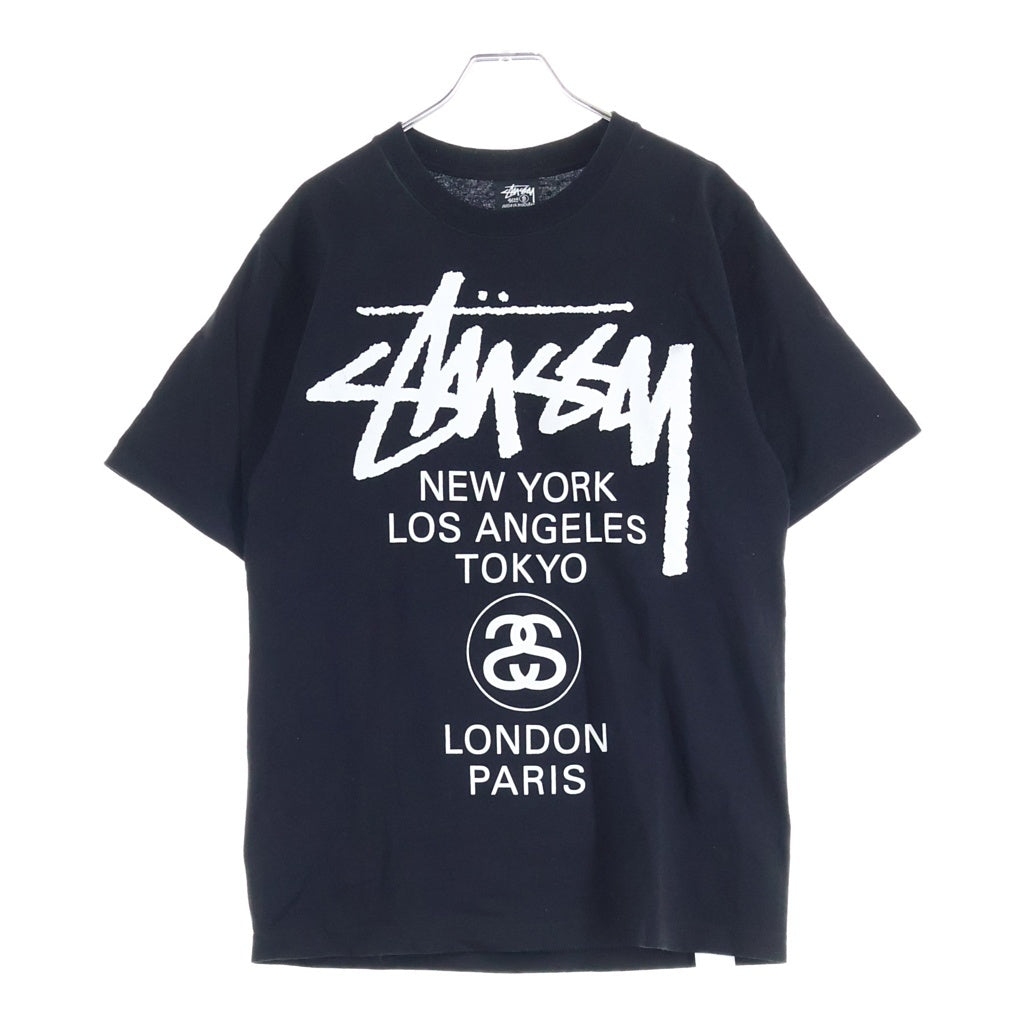 STUSSY(ステューシー) World Tour Tee ワールドツアー クルーネック半袖Tシャツ ブラック