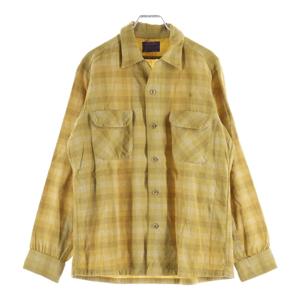 PENDLETON(ペンドルトン) 60s ダブルフラップ 開襟 ボードシャツ イエロー オンブレベース