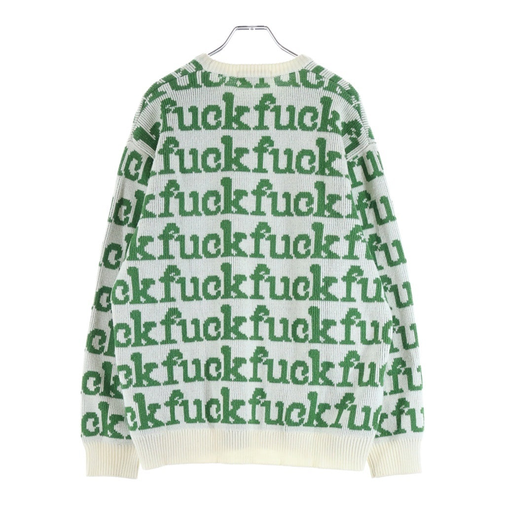 SUPREME(シュプリーム) 22SS Fuck Sweater 総柄 セーター ホワイト グリーン