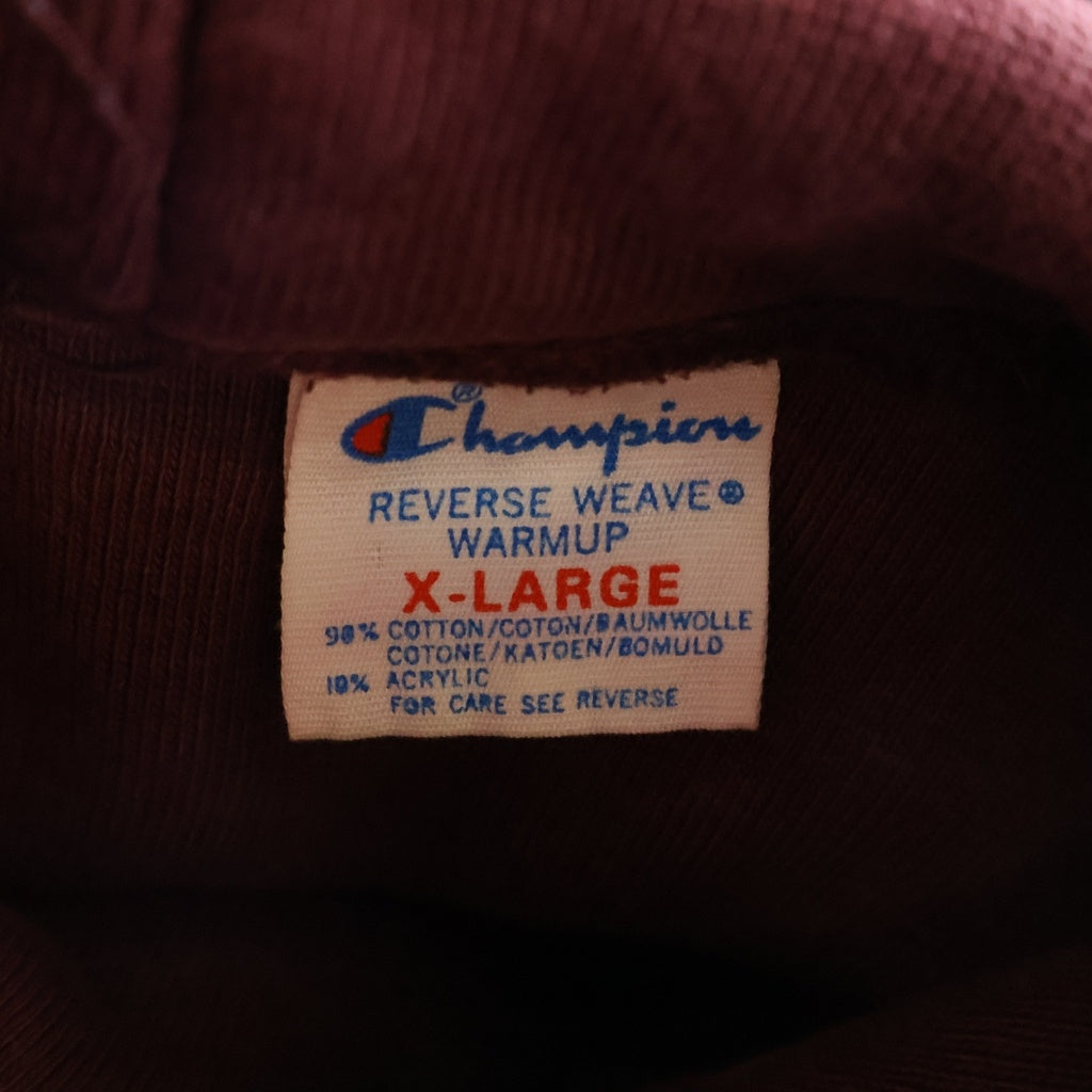 CHAMPION(チャンピオン) VINTAGE 80s トリコタグ ダブルフェイス バックプリント ラバープリント B.C.HIGH FOOTBALL REVERSE WEAVE リバースウィーブ 目無 プルオーバーパーカー ボルドー