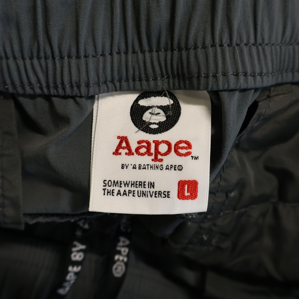 AAPE BY A BATHING APE(エーエイプバイアベイシングエイプ) リフレクター ロゴ サイドライン AAPPTM6716XXG ナイロンパンツ グレー