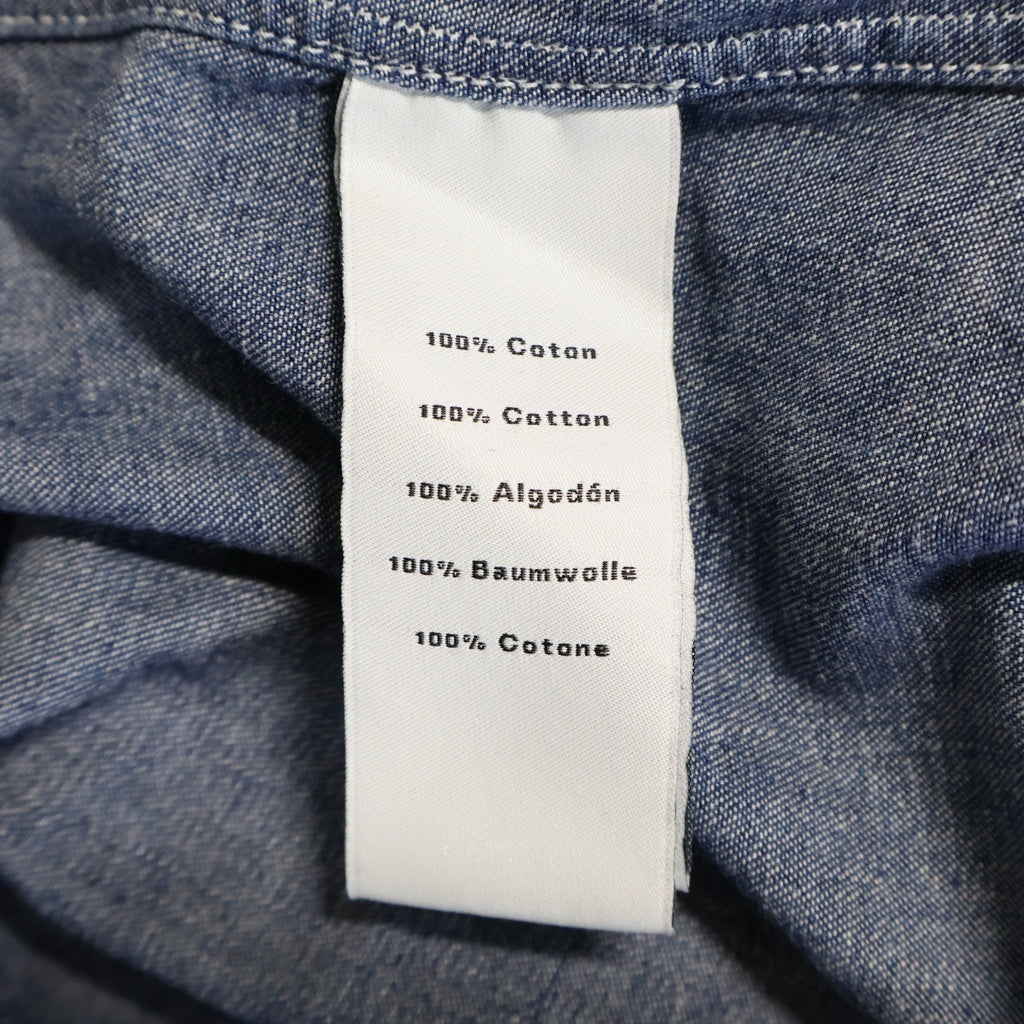 HERMES(エルメス) 25SS ポケット付き セリエボタン デニム 半袖シャツ インディゴ