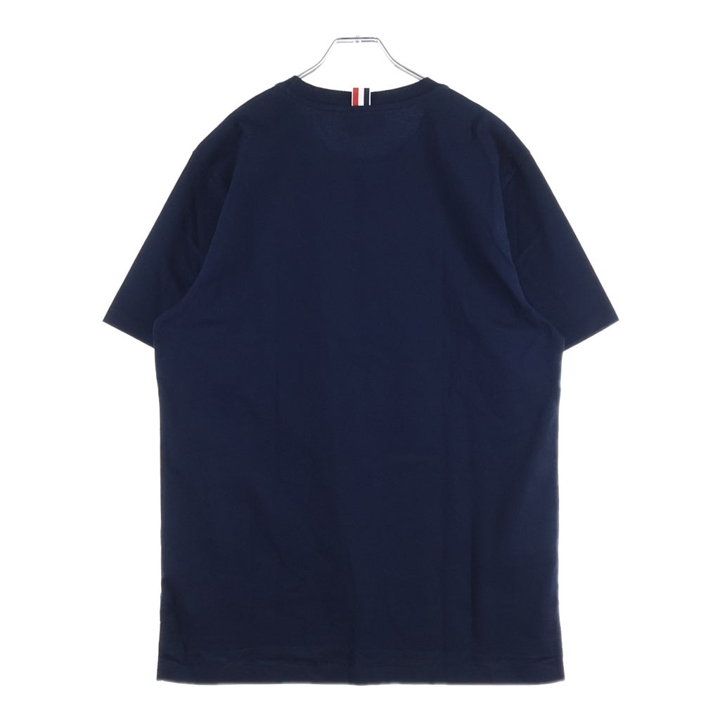 THOM BROWNE(トムブラウン) Relaxed Fit T-shirt リラックスフィット クルーネック半袖Tシャツカットソー ネイビー MJS067A 00042