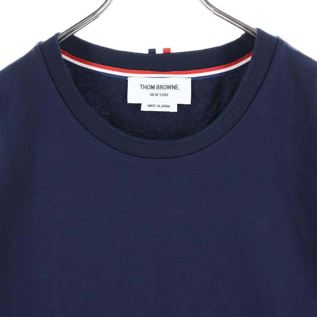 THOM BROWNE(トムブラウン) Relaxed Fit T-shirt リラックスフィット クルーネック半袖Tシャツカットソー ネイビー MJS067A 00042