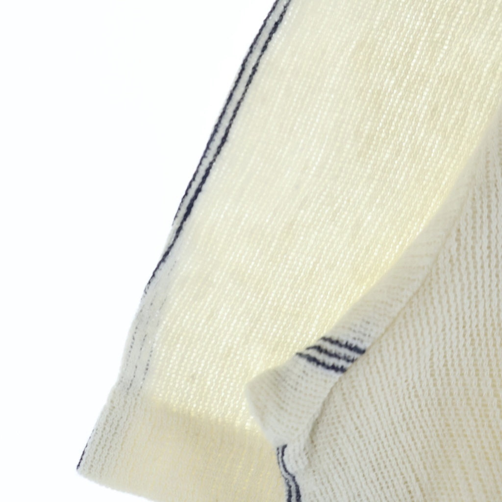 DIOR(ディオール) 25AW ストライプ柄 コットン リネン クルーネック半袖Tシャツカットソー アイボリー 593J612A3019