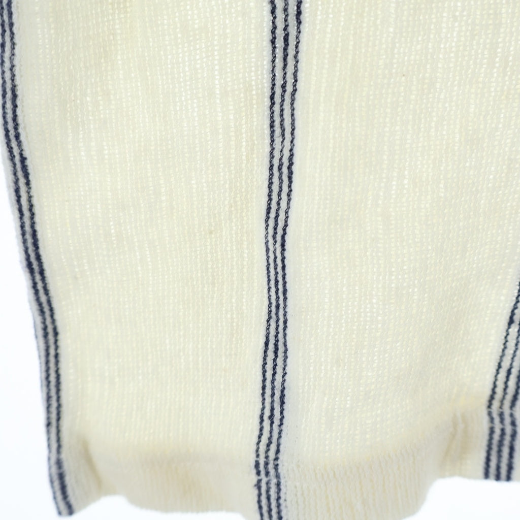 DIOR(ディオール) 25AW ストライプ柄 コットン リネン クルーネック半袖Tシャツカットソー アイボリー 593J612A3019