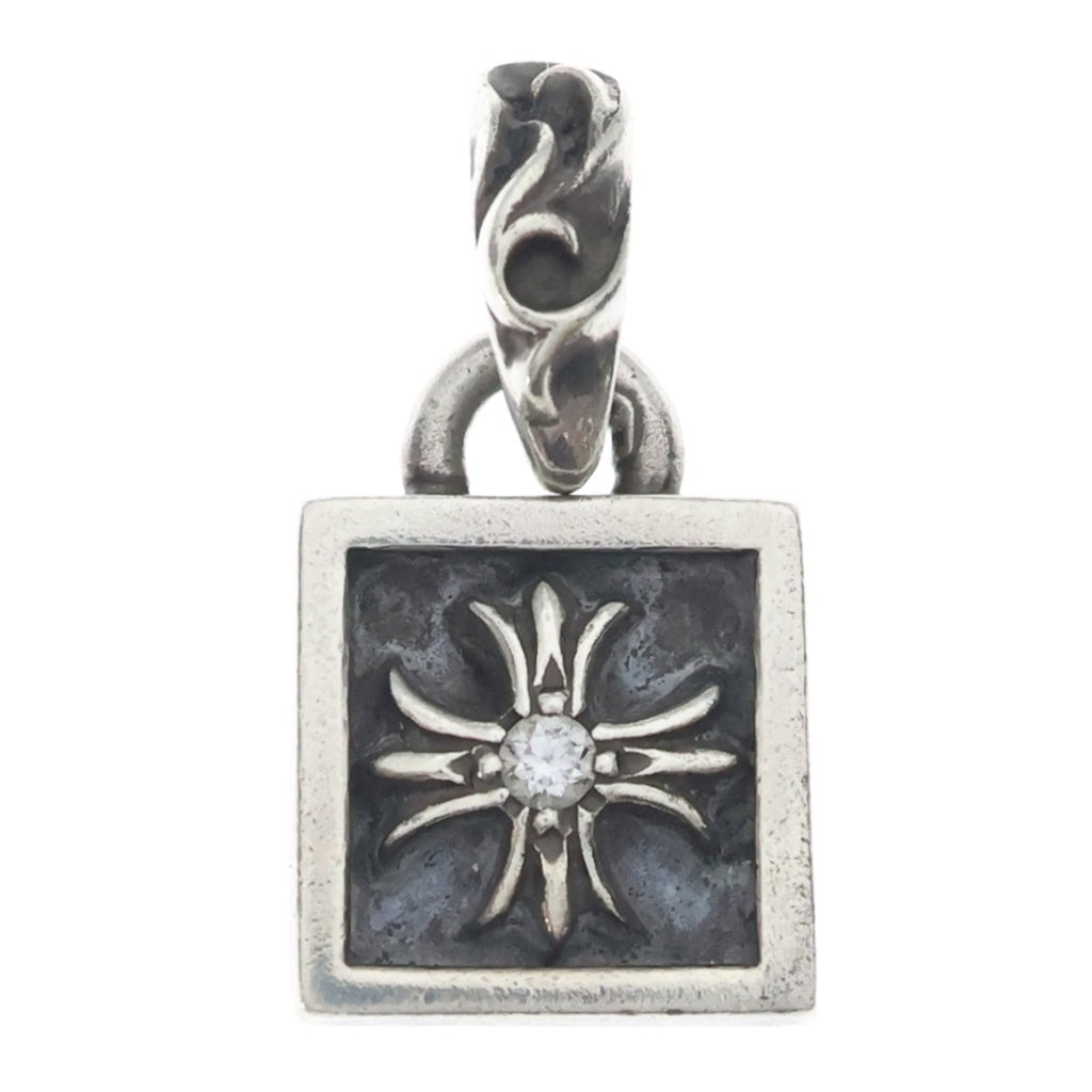 CHROME HEARTS(クロムハーツ) FRAMED CH PLUS 1DIA フレームドCHプラス 1ダイヤ チャーム シルバーネックレストップ