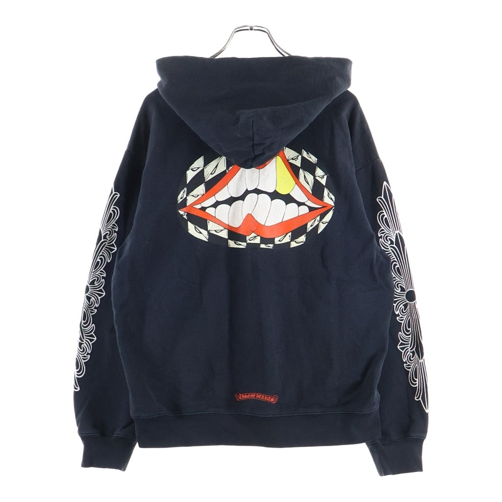 CHROME HEARTS(クロムハーツ) ×MATTY BOY 99 Eyes Chomper SWTSHRT PLVR マッティボーイ 99アイズ 袖フローラル プルオーバーパーカー ブラック
