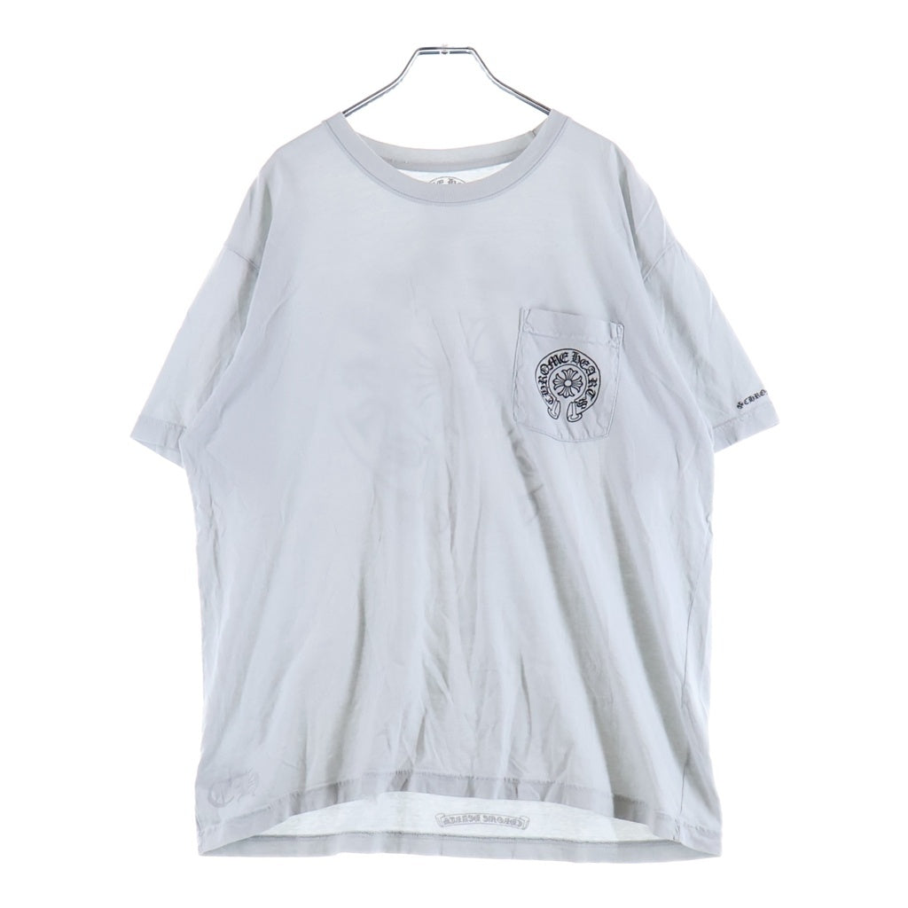 CHROME HEARTS(クロムハーツ) HORSESHOE S/S TEE ホースシュープリント ポケット半袖Tシャツ カットソー グレー