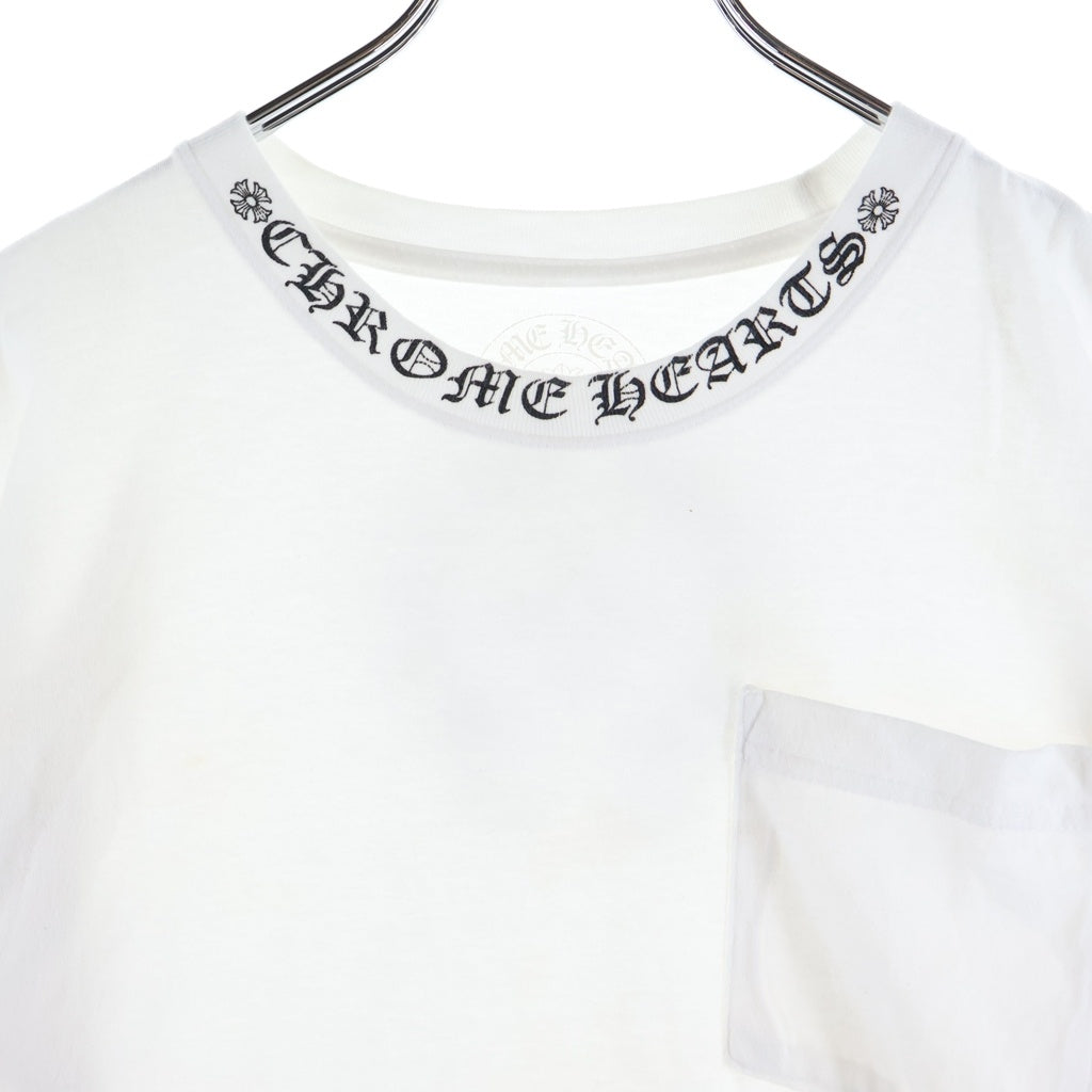 CHROME HEARTS(クロムハーツ) Neck Logo S/S Tee ネックロゴ 半袖プリントTシャツ カットソー コットン ホワイト
