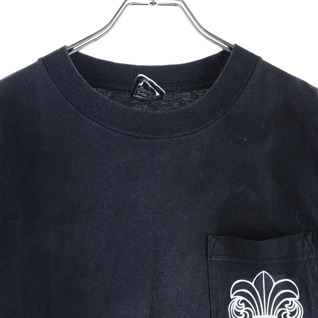 CHROME HEARTS(クロムハーツ) OLD DAGGER S/S オールド 胸ヴァインダガーバックホースシュー USA プリント半袖Tシャツ ブラック