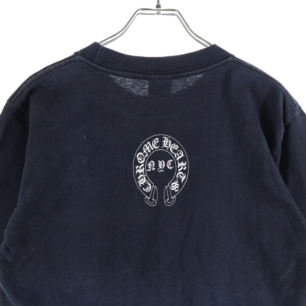 CHROME HEARTS(クロムハーツ) OLD DAGGER S/S オールド 胸ヴァインダガーバックホースシュー USA プリント半袖Tシャツ ブラック
