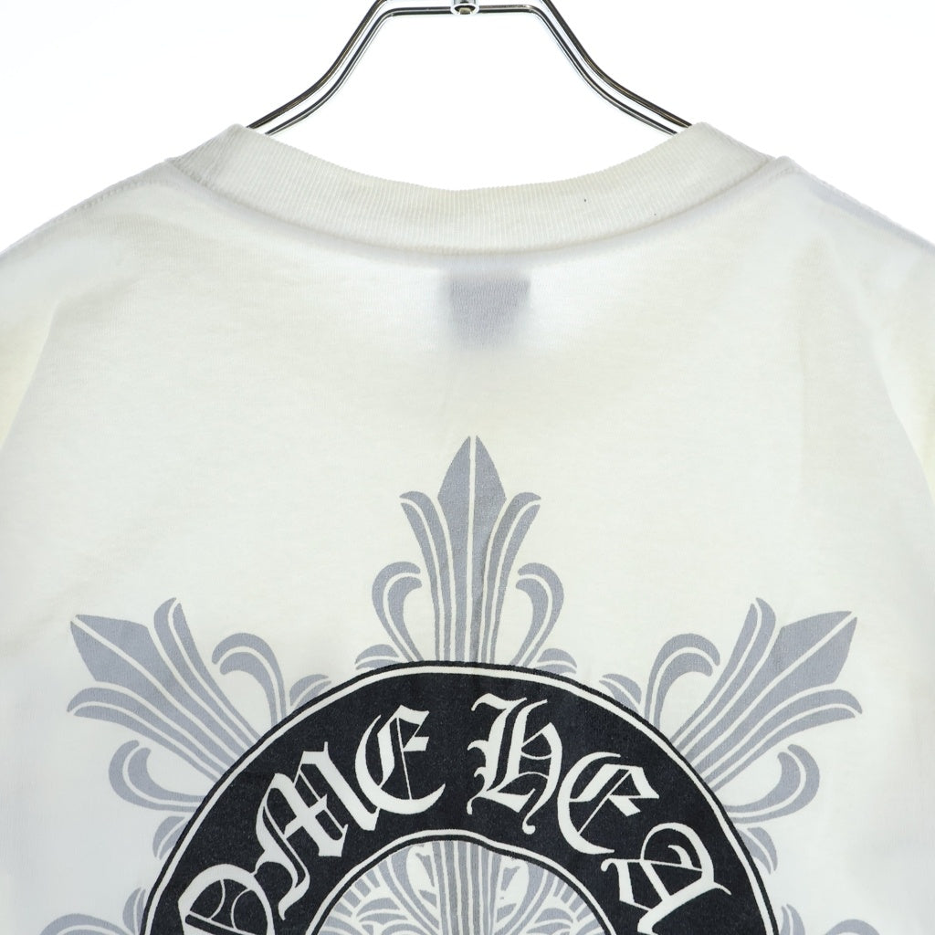 CHROME HEARTS(クロムハーツ) OLD S/S オールド バックフローラルクロス ホースシュープリント 半袖Tシャツ ホワイト