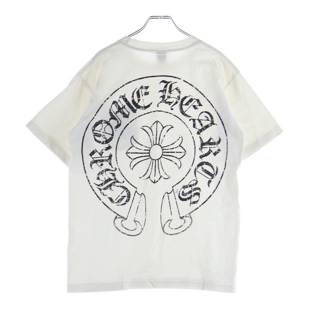 CHROME HEARTS(クロムハーツ) OLD CHプラス バックホースシュープリント 半袖Tシャツ カットソー ホワイト