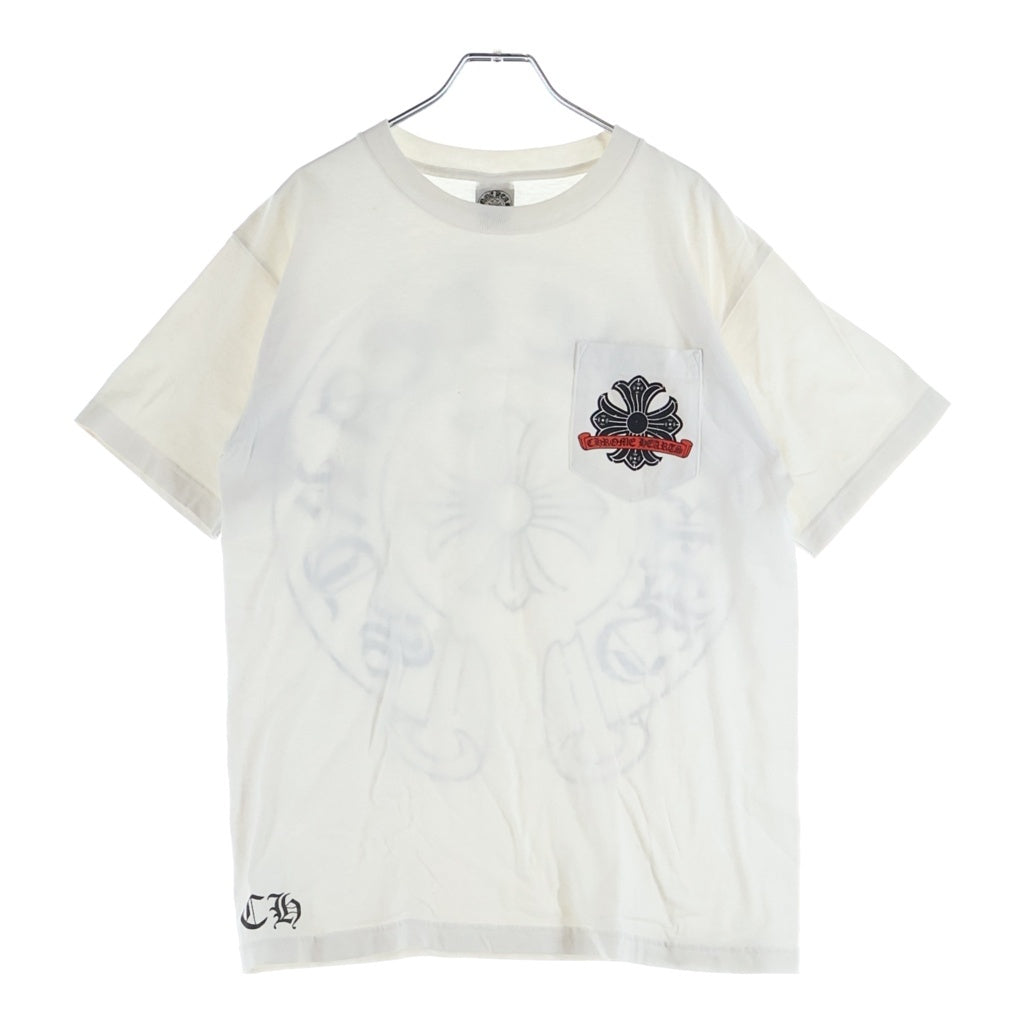 CHROME HEARTS(クロムハーツ) OLD CHプラス バックホースシュープリント 半袖Tシャツ カットソー ホワイト