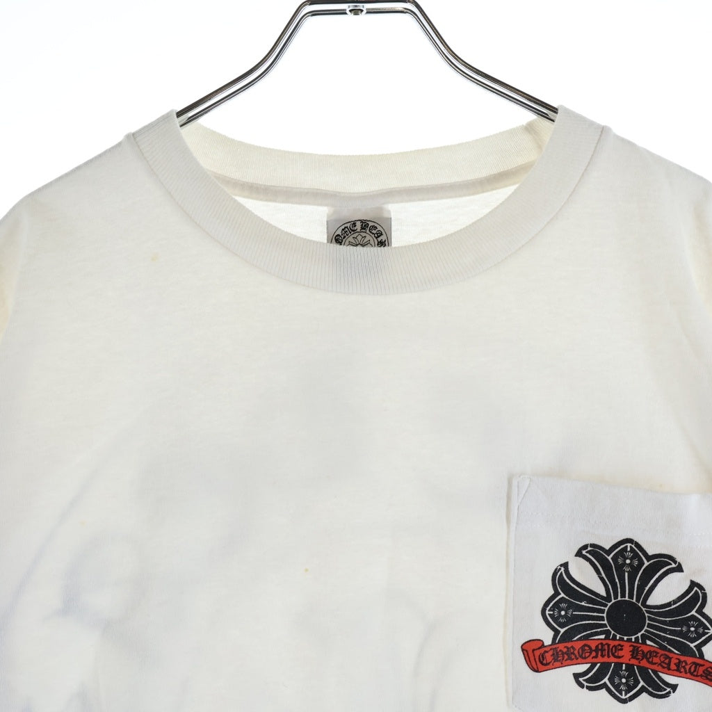 CHROME HEARTS(クロムハーツ) OLD CHプラス バックホースシュープリント 半袖Tシャツ カットソー ホワイト