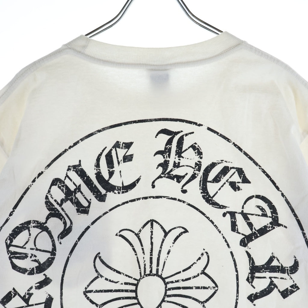 CHROME HEARTS(クロムハーツ) OLD CHプラス バックホースシュープリント 半袖Tシャツ カットソー ホワイト