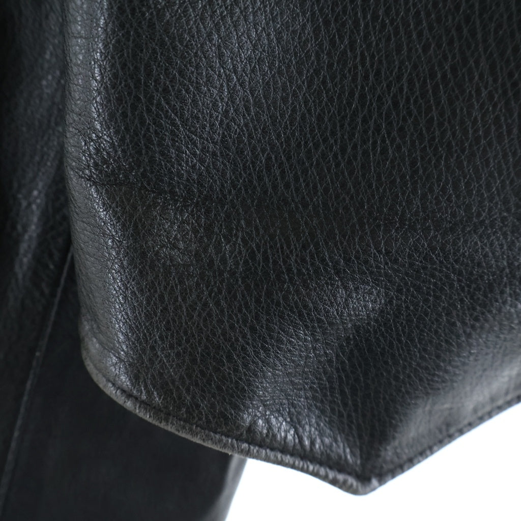 CHROME HEARTS(クロムハーツ) フローラルボタン 5B ノーカラー レザージャケット ブラウン レディース