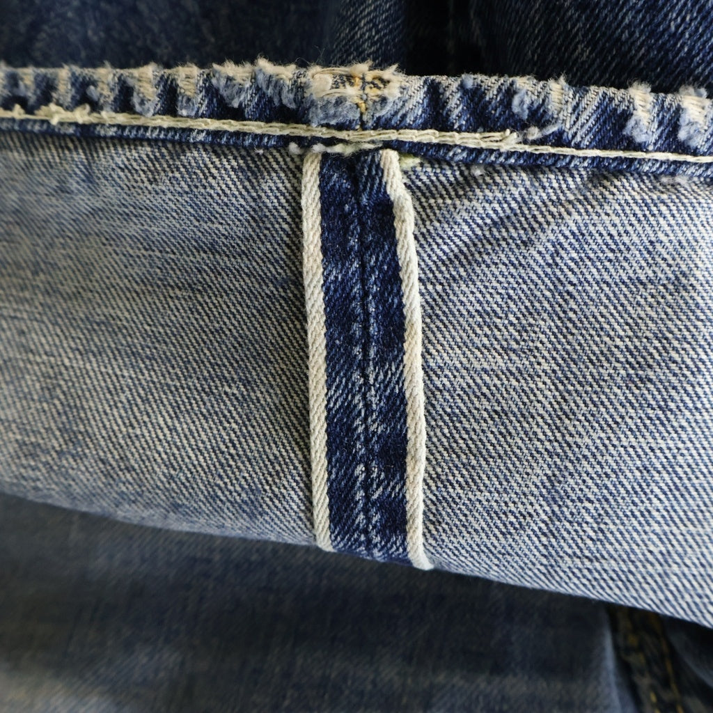 Levi's(リーバイス) 50s VINTAGE 501XX 革パッチ 47モデル後期 ボタン裏無 粒刻印 大文字リベット センターセット デニム インディゴ