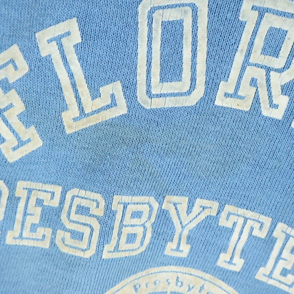 VINTAGE(ヴィンテージ) 60s ラグラン FLORIDA PRESBYTERIAN COLLEGE 4段 フロッキープリント ビンスウェ スウェット ブルー