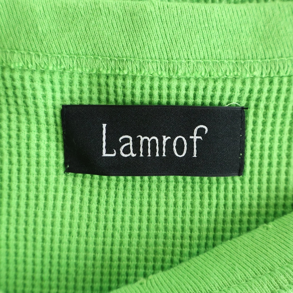 NO BRAND(ノーブランド) Lamrof 26AW DIAGONAL THARMAL ダイアゴナルサーマル ダメージ加工 ロングスリーブカットソー グリーン LM-26FW-CT02