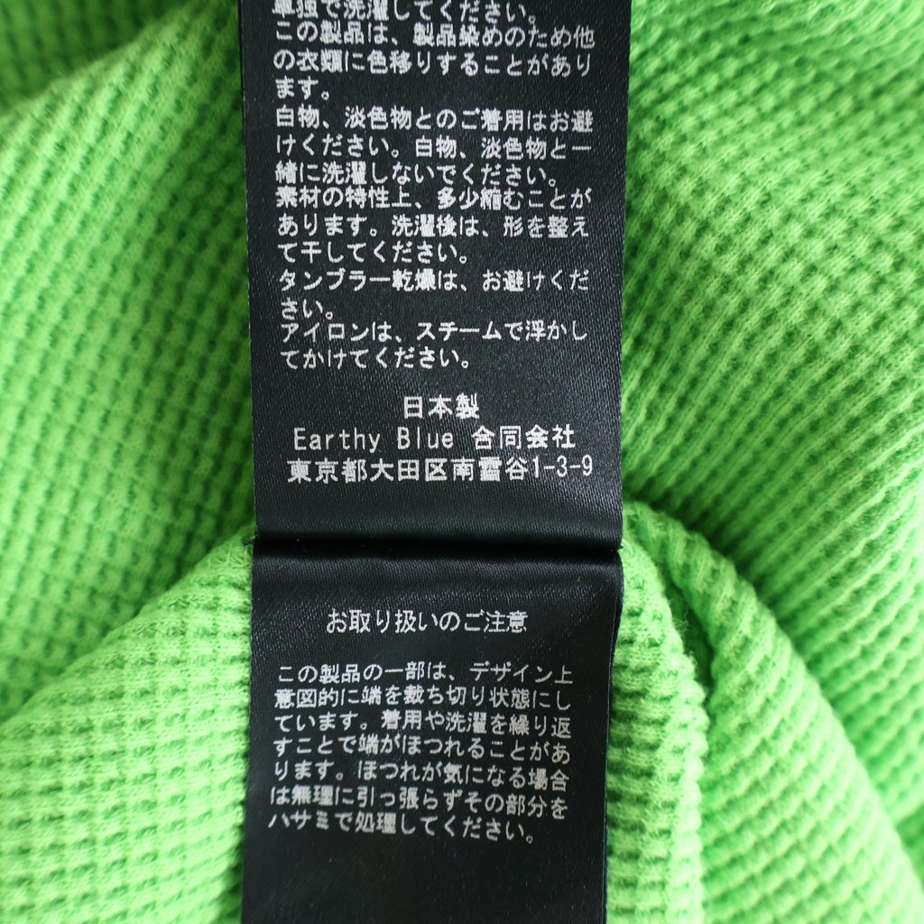 NO BRAND(ノーブランド) Lamrof 26AW DIAGONAL THARMAL ダイアゴナルサーマル ダメージ加工 ロングスリーブカットソー グリーン LM-26FW-CT02