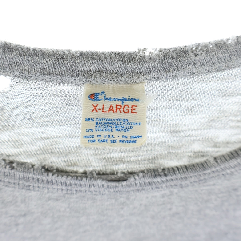 CHAMPION(チャンピオン) VINTAGE 80s トリコタグ プレーン クルーネックTシャツ グレー