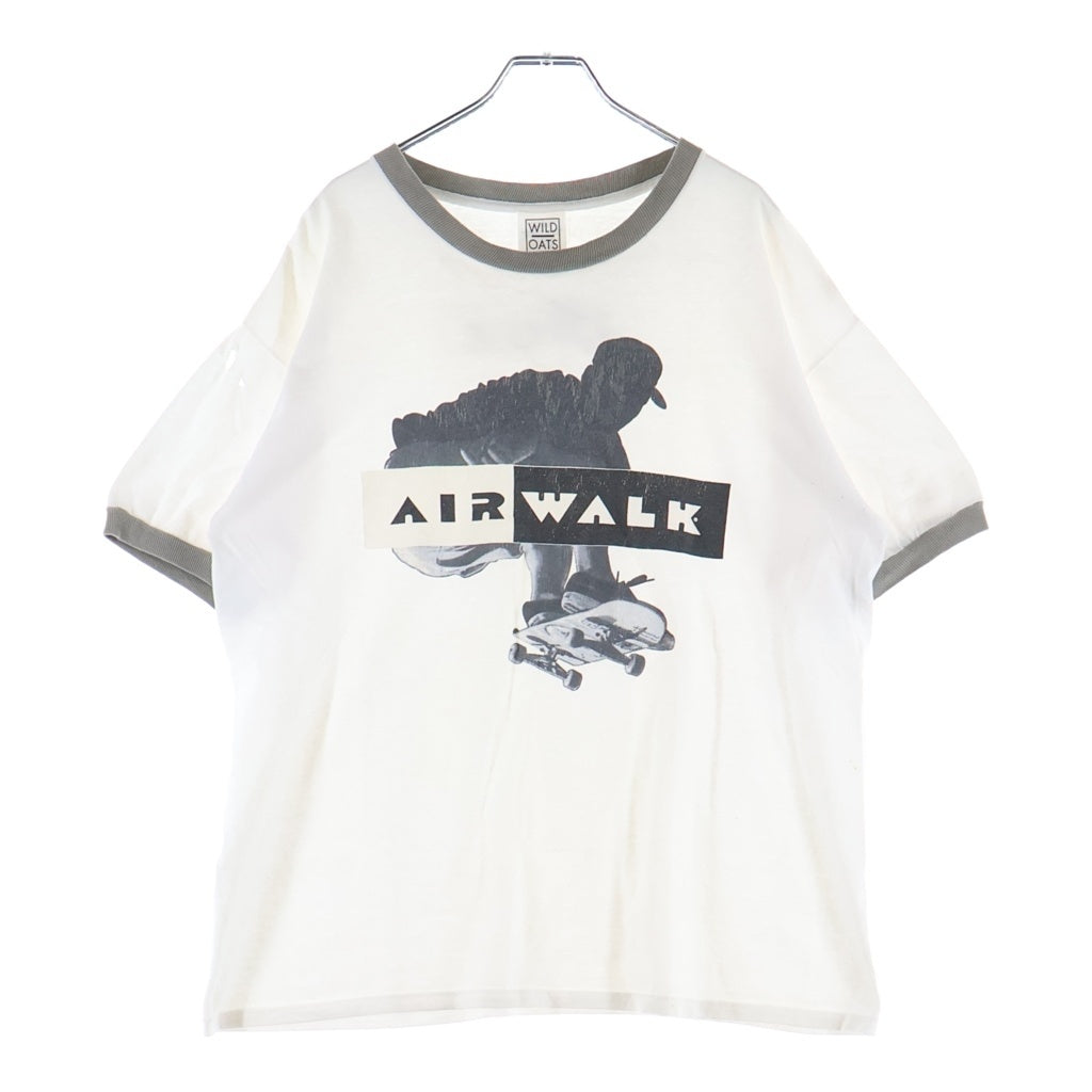 VINTAGE(ヴィンテージ) 90s AIRWALK WILDOATS製 クルーネックTシャツ リンガー ホワイト