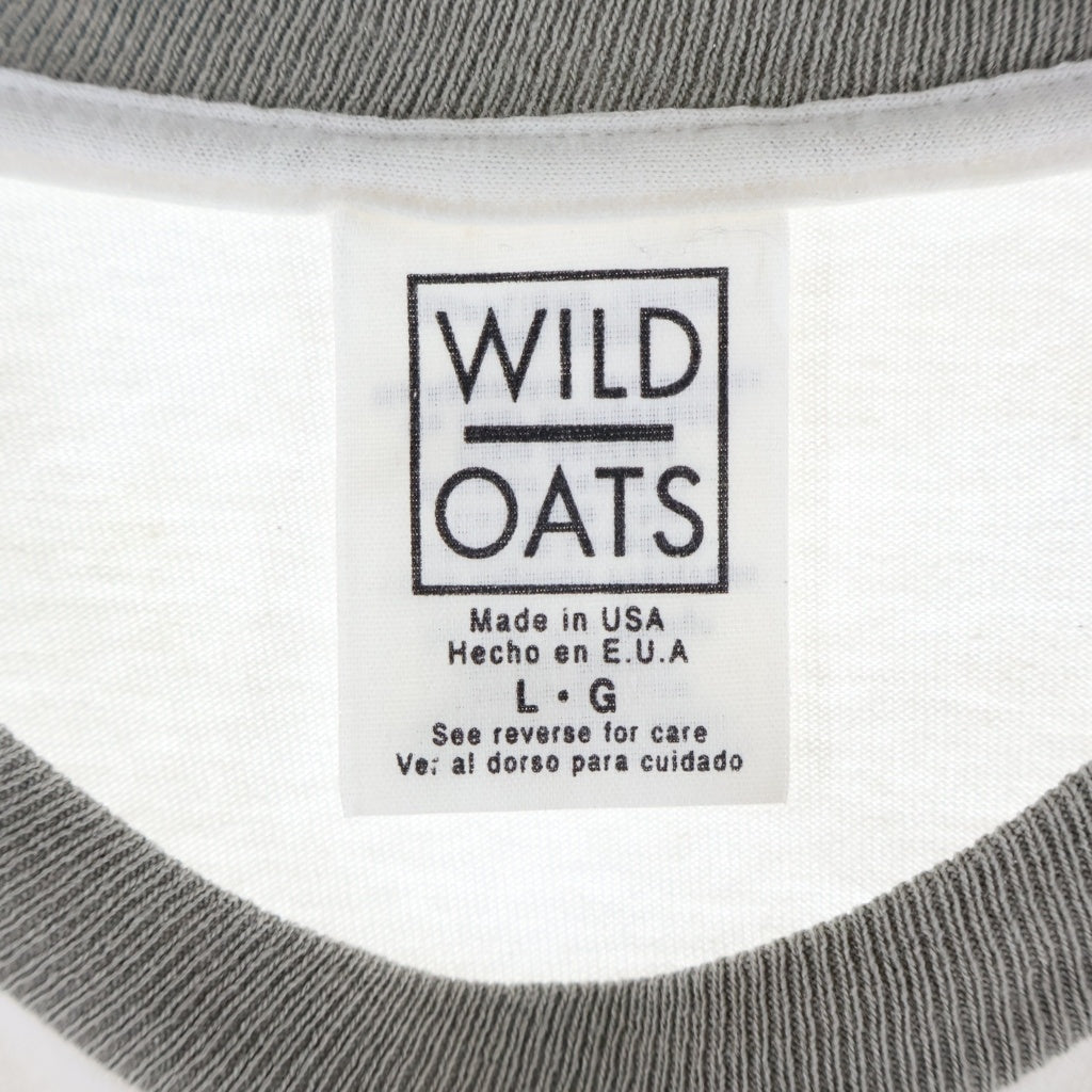VINTAGE(ヴィンテージ) 90s AIRWALK WILDOATS製 クルーネックTシャツ リンガー ホワイト
