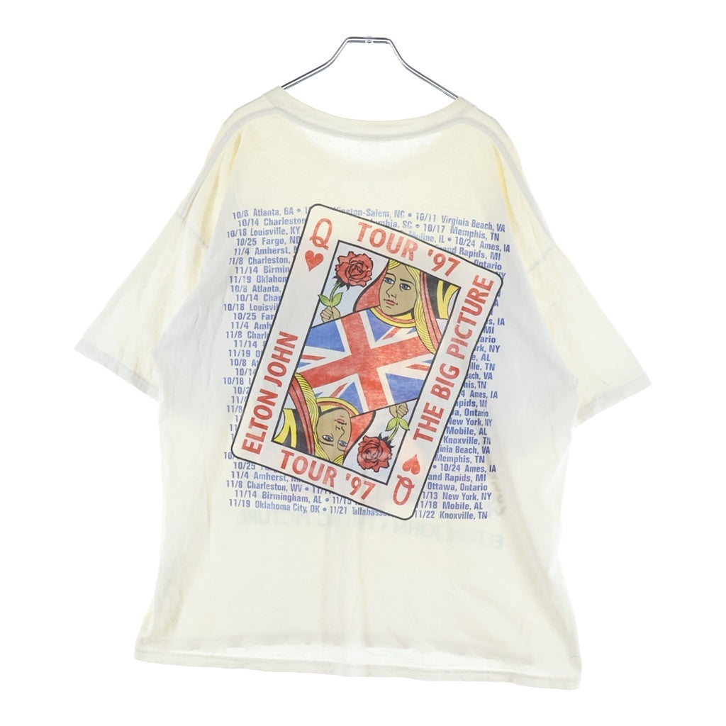 VINTAGE(ヴィンテージ) 90s ELTON JOHN THE BIG PICTURE TOUR エルトンジョン クルーネックTシャツ ホワイト