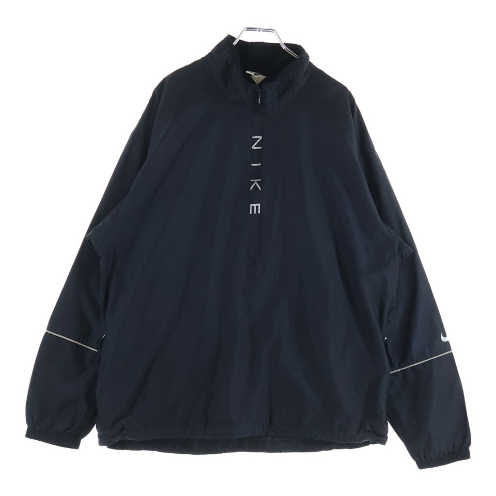 NIKE(ナイキ) 90s-00s センターロゴ 袖スウォッシュ プルオーバーパーカー ブラック