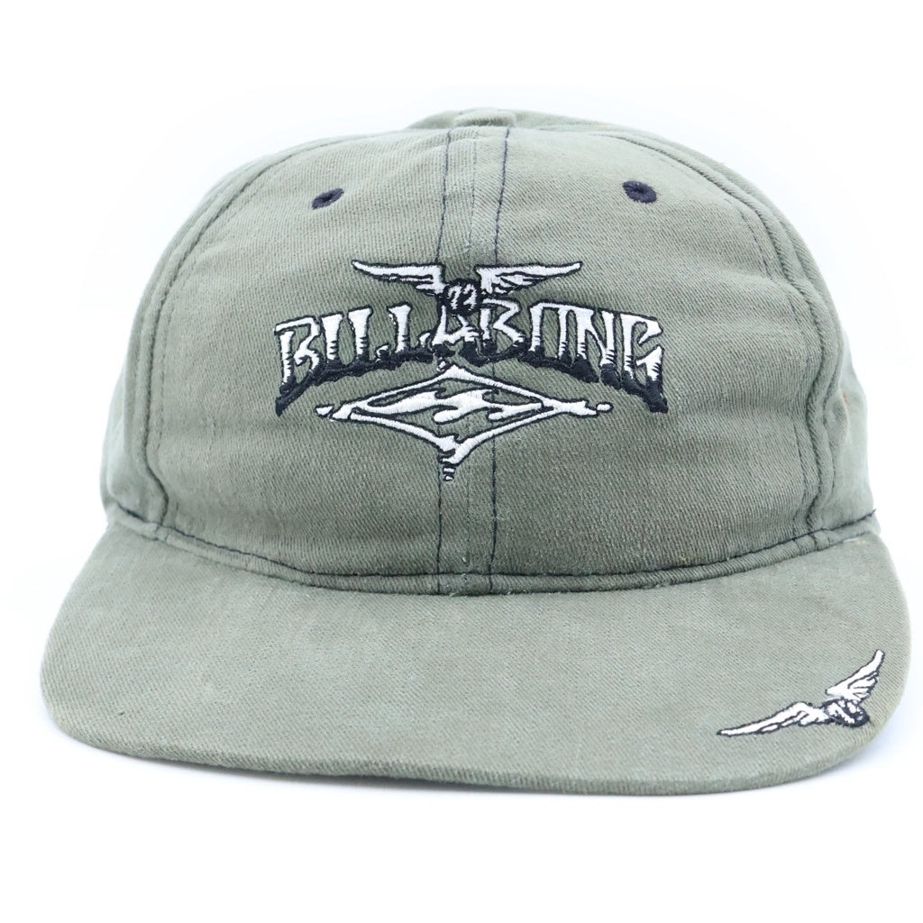 VINTAGE(ヴィンテージ) 90s BILLABONG USA製 スナップバック フロントロゴ 6パネルキャップ カーキ