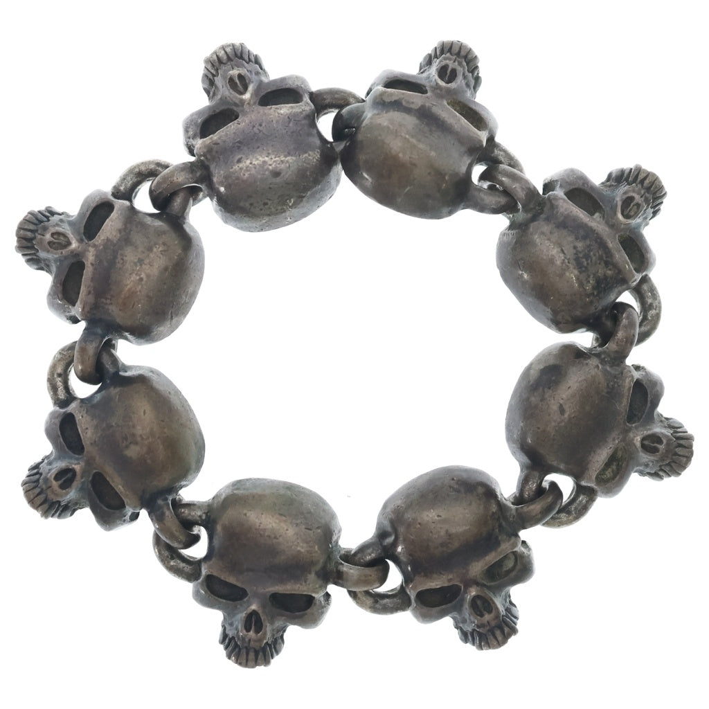 CRAZY PIG(クレイジーピッグ) EVIL SKULL LINK イーヴル スカルリンク ブレスレット シルバー