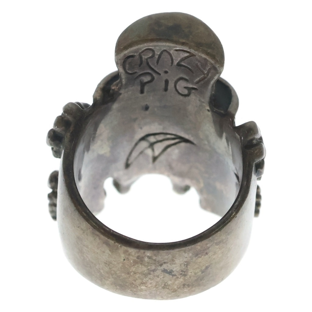 CRAZY PIG(クレイジーピッグ) MASCOT SKULL RING シルクハット スカル リング シルバー