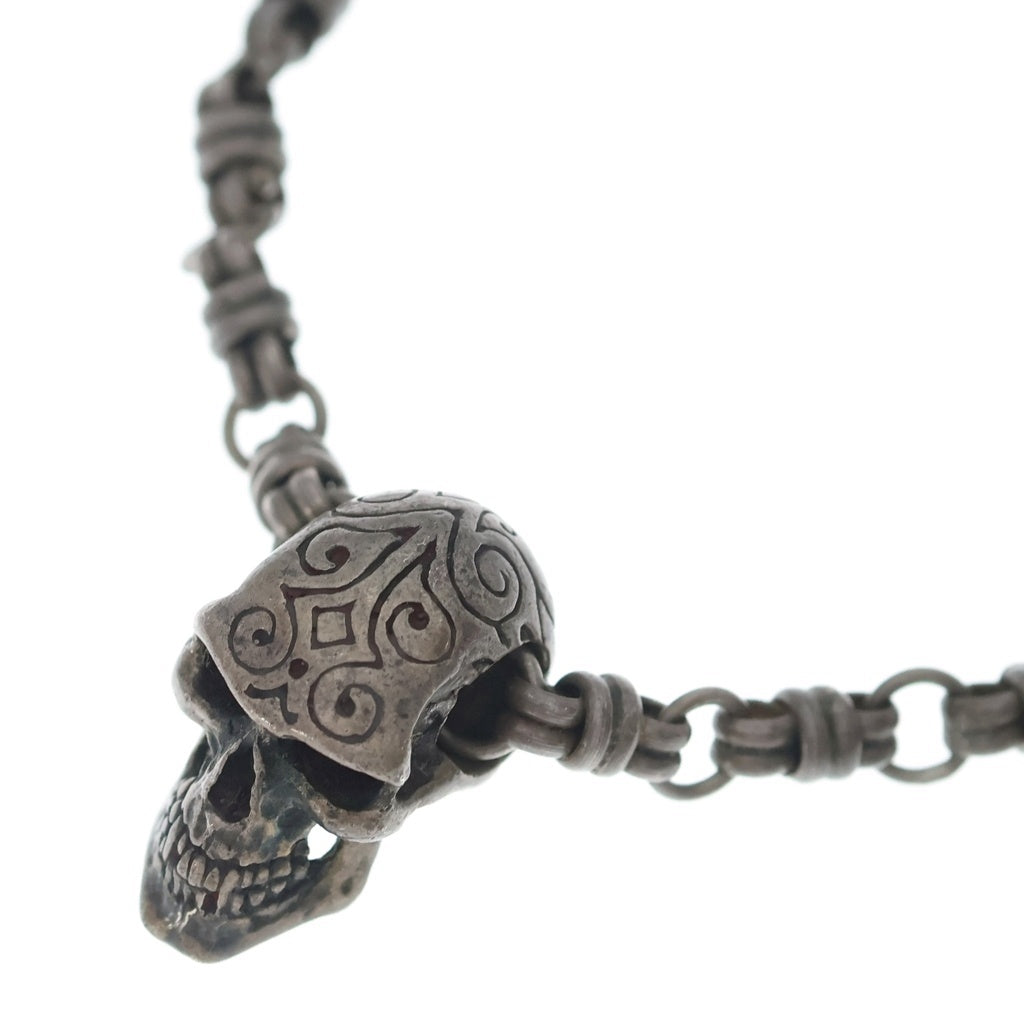 CRAZY PIG(クレイジーピッグ) ENGRAVED SKULL エングレーブドスカル ネックレス シルバー