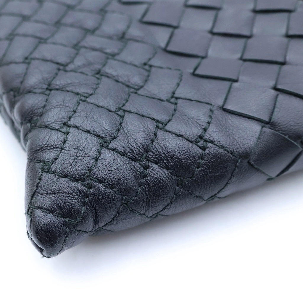 BOTTEGA VENETA(ボッテガヴェネタ) イントレチャート レザー クラッチバッグ ブラック