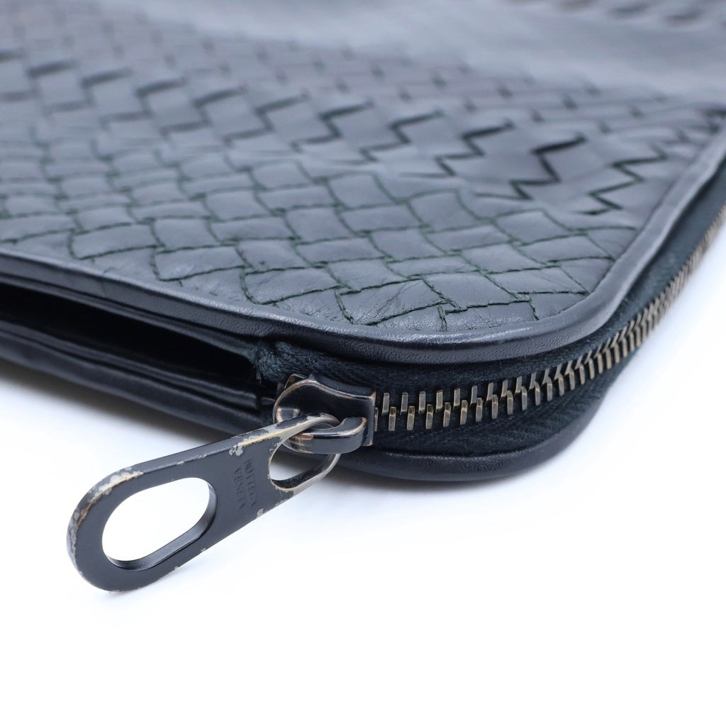 BOTTEGA VENETA(ボッテガヴェネタ) イントレチャート レザー クラッチバッグ ブラック
