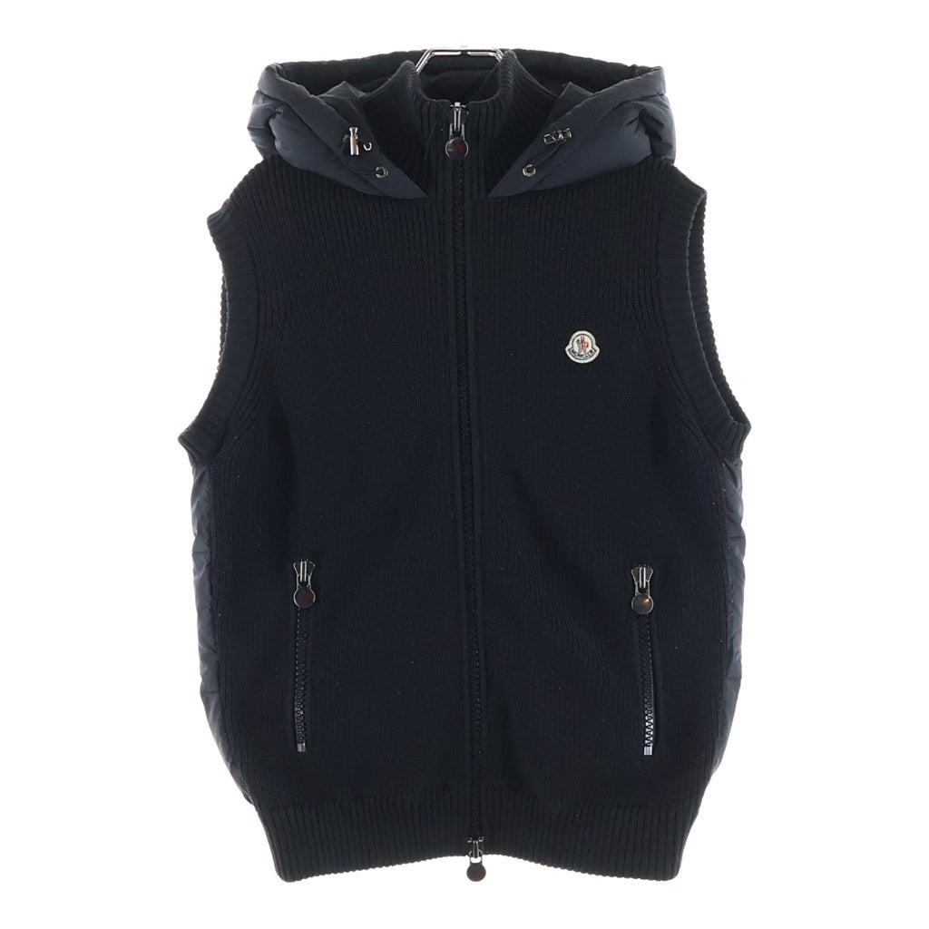 MONCLER(モンクレール) MAGLIONE TRICOT GILET マリオーネ ニット切替 B20919413400 ダウンベスト ブラック
